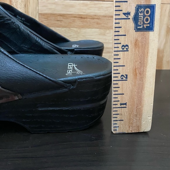 DANSKO “Shandi” Black Nubuck Leather Biker Harness Tassel Clog Size 41 10.5-11US - Picture 10 of 16